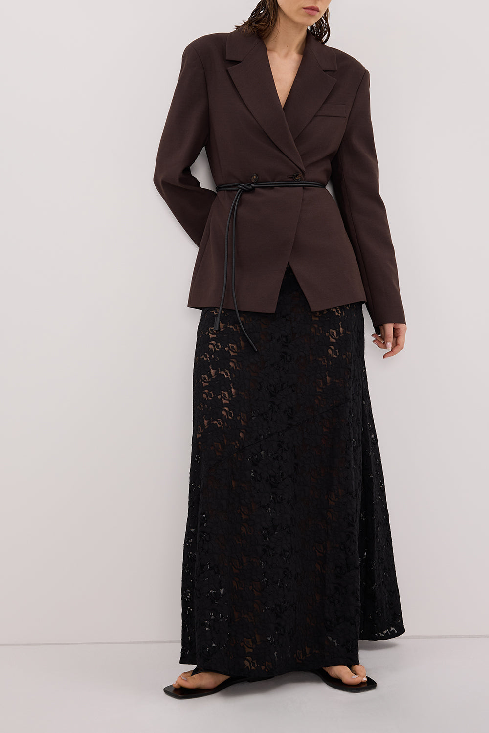 LOULA BLACK LACE MAXI SKIRT