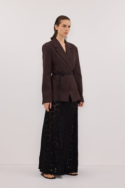 LOULA BLACK LACE MAXI SKIRT