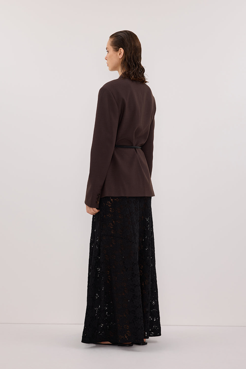 LOULA BLACK LACE MAXI SKIRT
