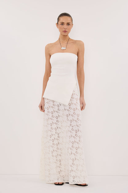 LOULA WHITE LACE MAXI SKIRT