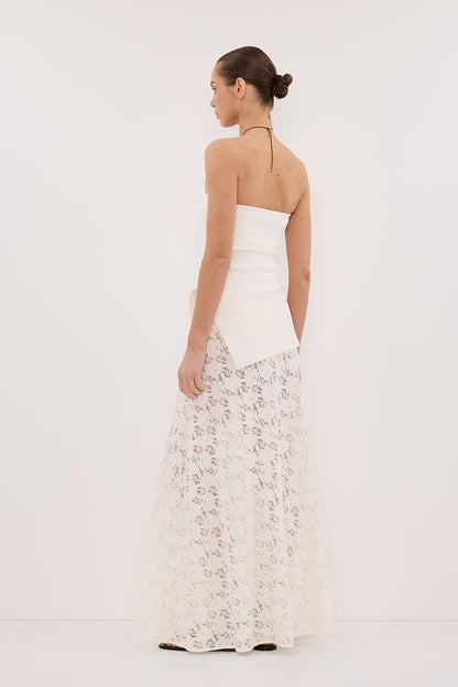 LOULA WHITE LACE MAXI SKIRT