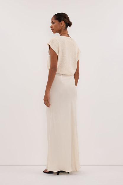CONNIE SANDSTONE CUPRO MAXI SKIRT