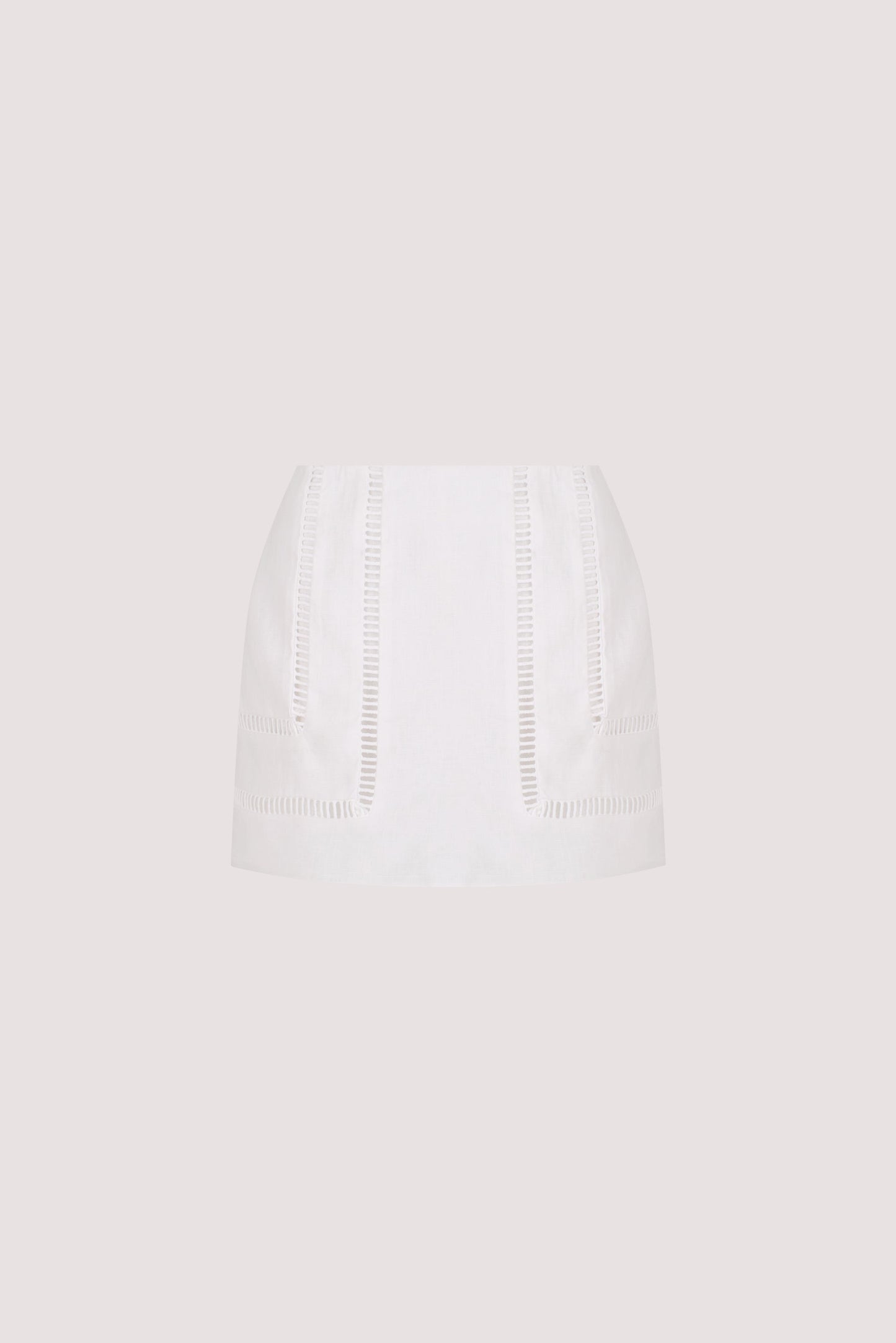 LINDSAY WHITE LINEN SKORT