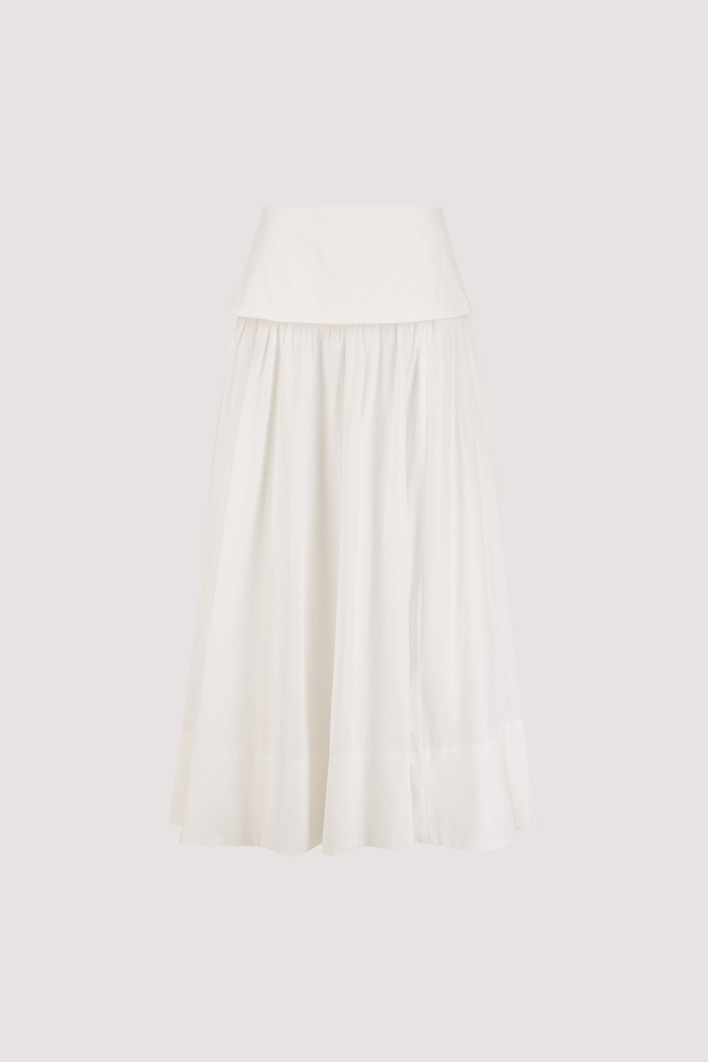 CLAIRE WHITE COTTON MIDI SKIRT
