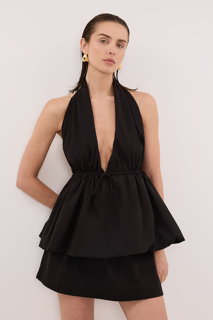 ROMI BLACK COTTON MINI SKIRT