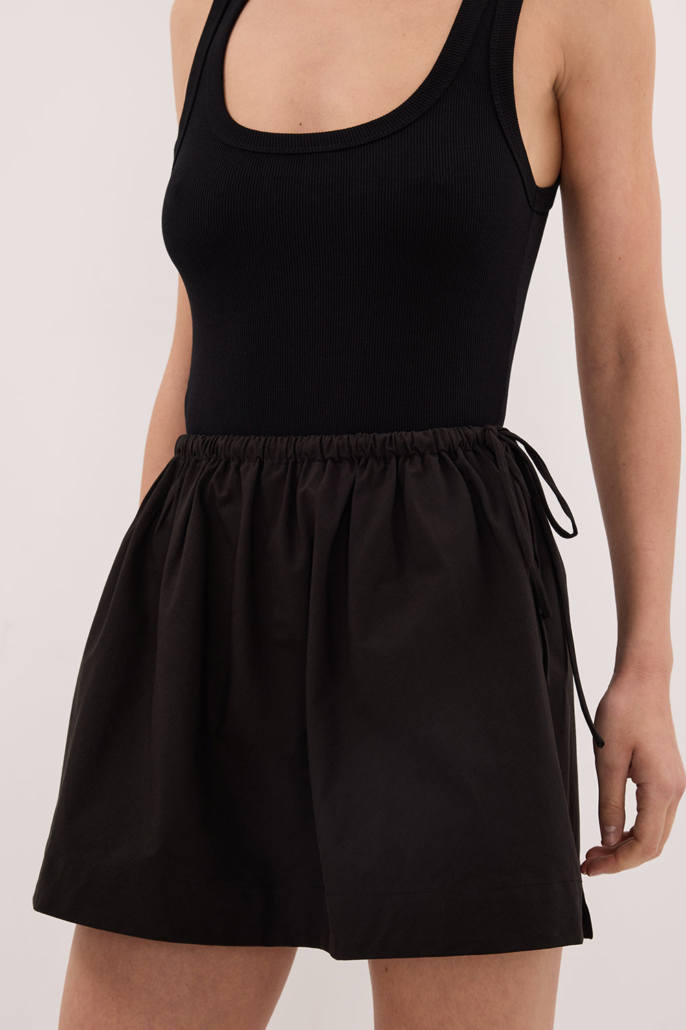 ROMI BLACK COTTON MINI SKIRT