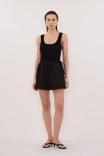 ROMI BLACK COTTON MINI SKIRT