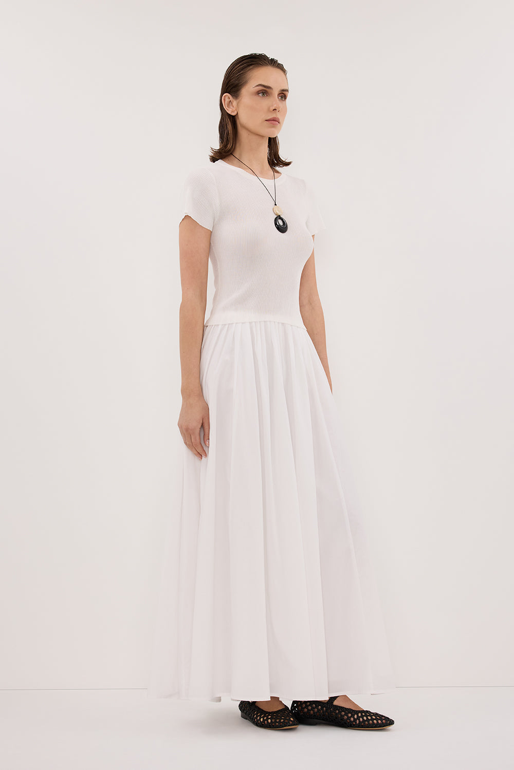 MARINA OFF WHITE MIDI SKIRT