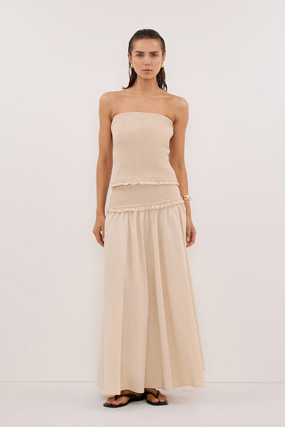 EDIE STONE COTTON MIDI SKIRT