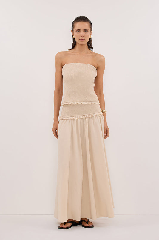 EDIE STONE COTTON MIDI SKIRT