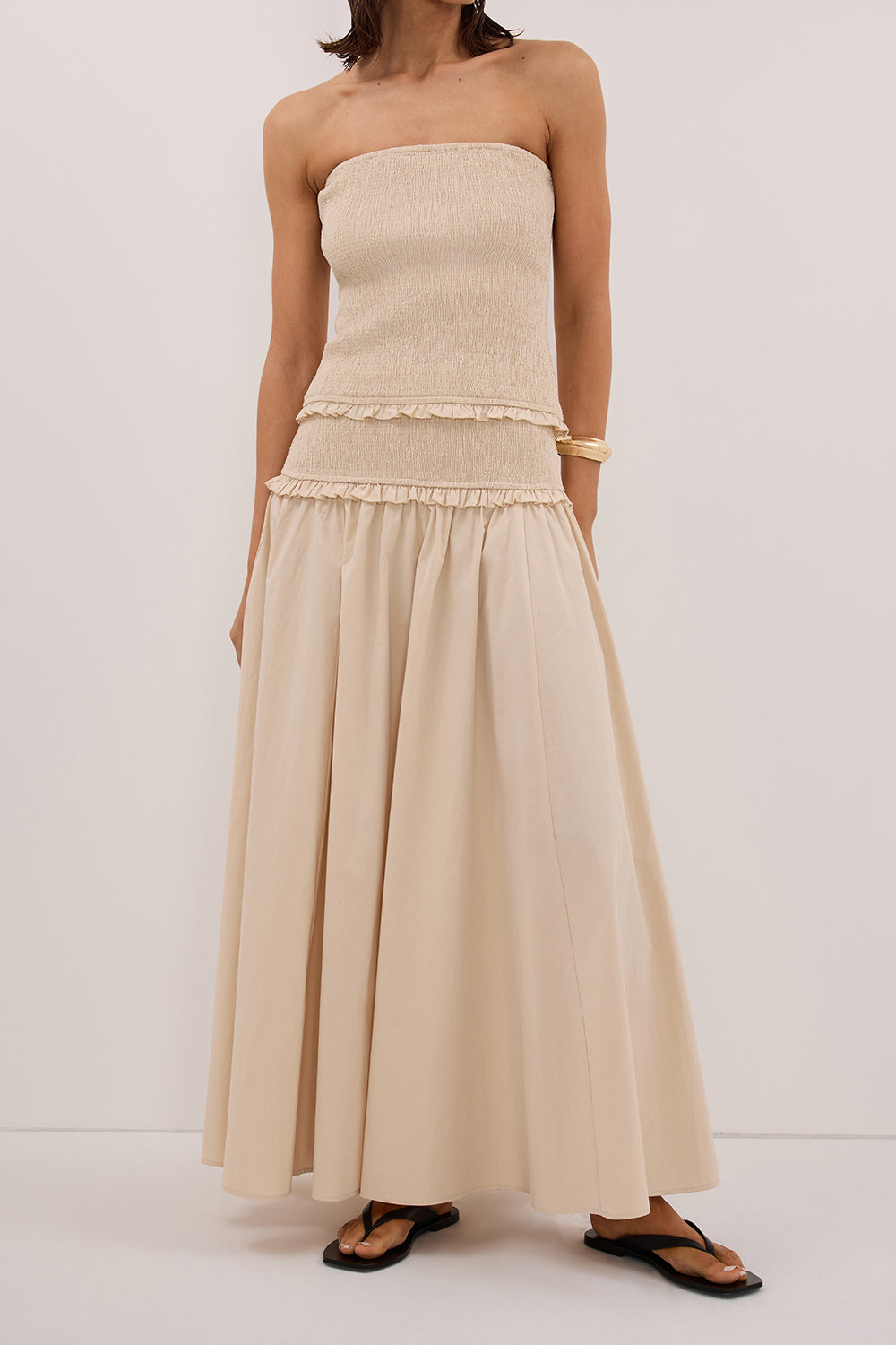 EDIE STONE COTTON MIDI SKIRT