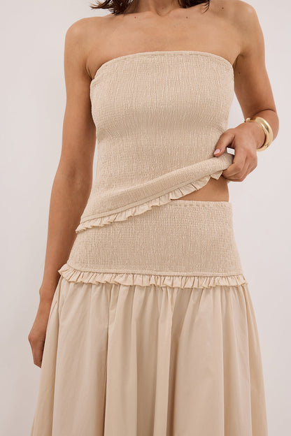 EDIE STONE COTTON MIDI SKIRT