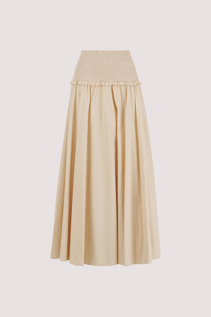 EDIE STONE COTTON MIDI SKIRT