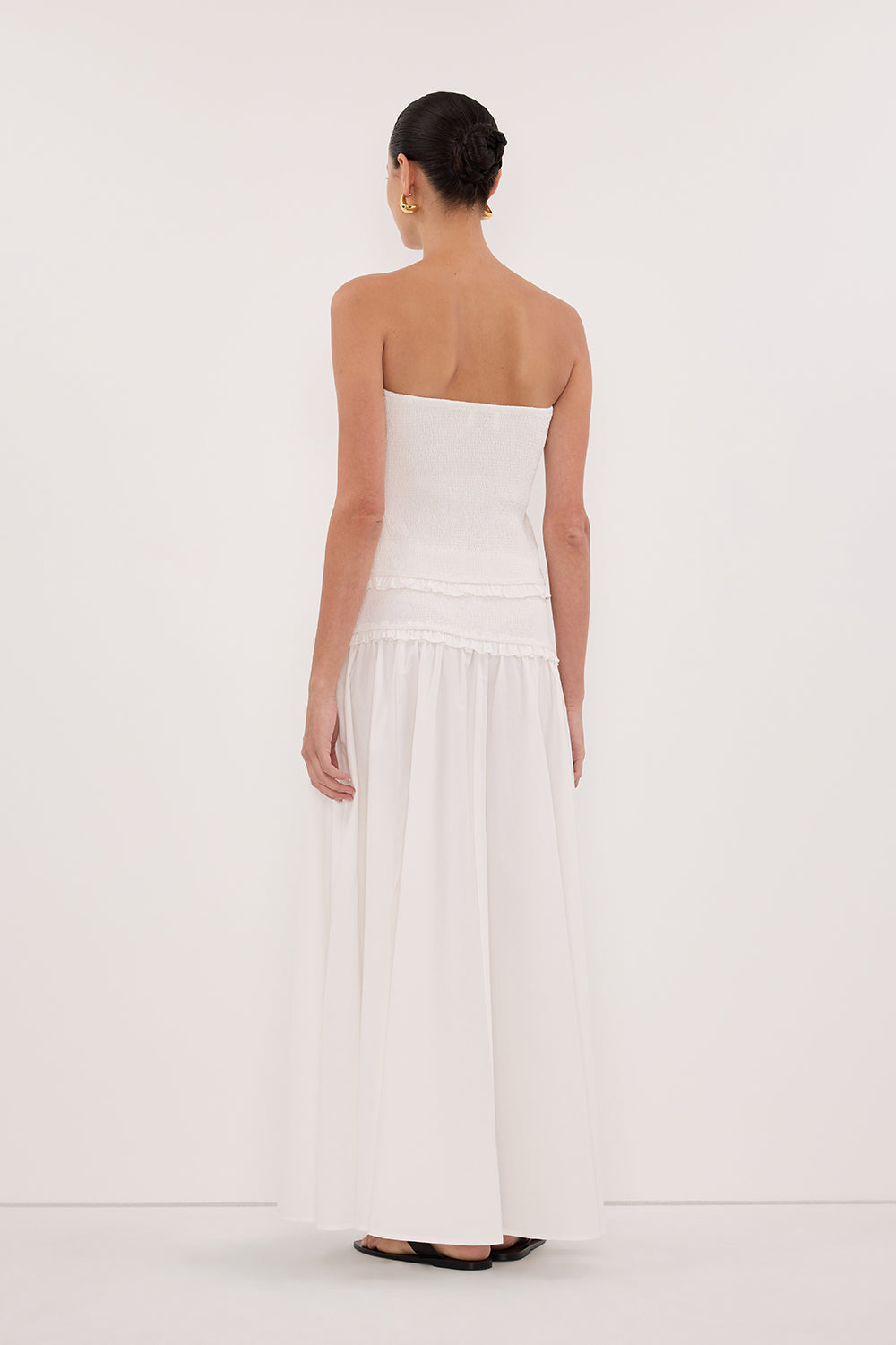 EDIE WHITE COTTON MIDI SKIRT