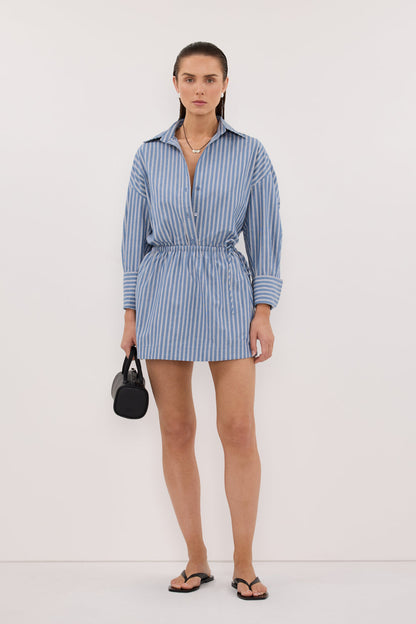 GRACIE BLUE STRIPE MINI SKIRT 