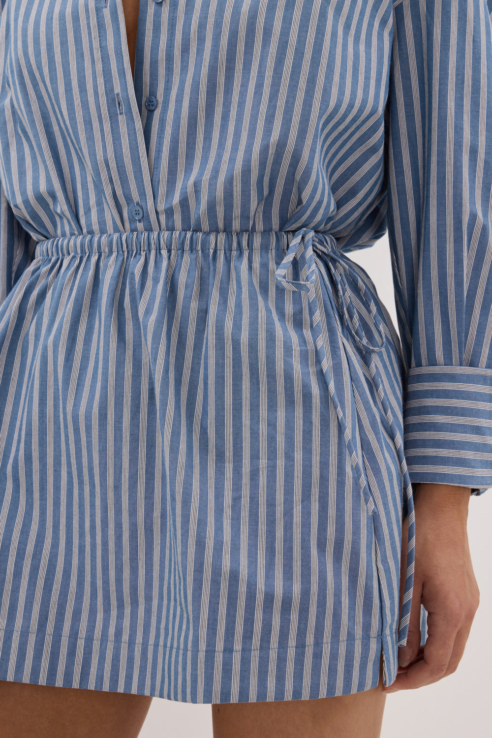 GRACIE BLUE STRIPE MINI SKIRT 