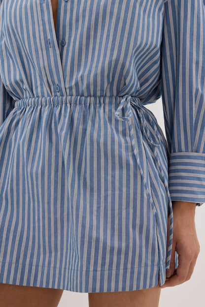 GRACIE BLUE STRIPE MINI SKIRT 