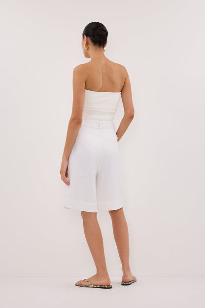 KAYLA WHITE LINEN BERMUDA SHORT