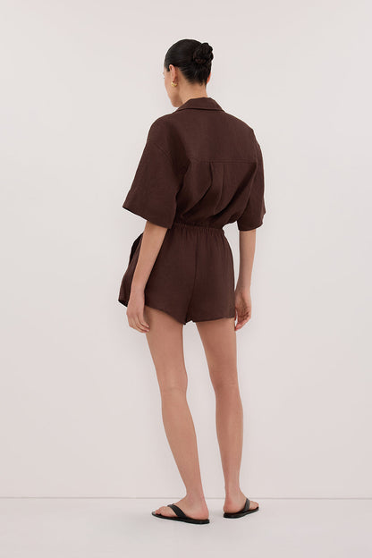 HELENA COCOA LINEN SHORT
