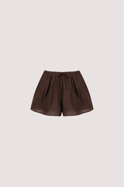 HELENA COCOA LINEN SHORT