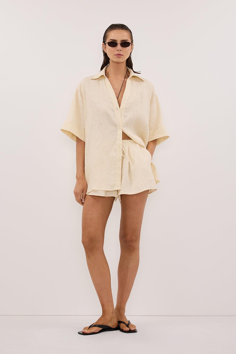 HELENA STRAW LINEN SHORT