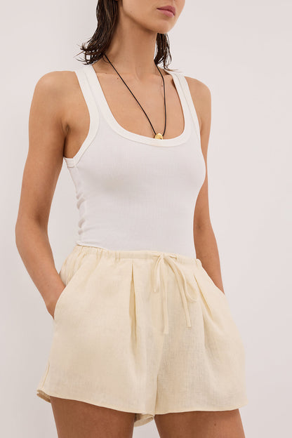 HELENA STRAW LINEN SHORT