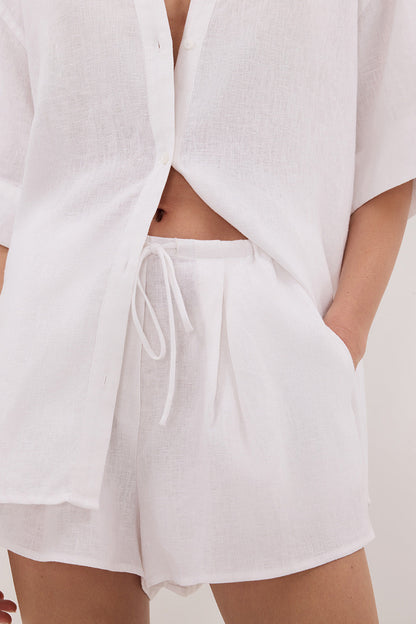 HELENA WHITE LINEN SHORT