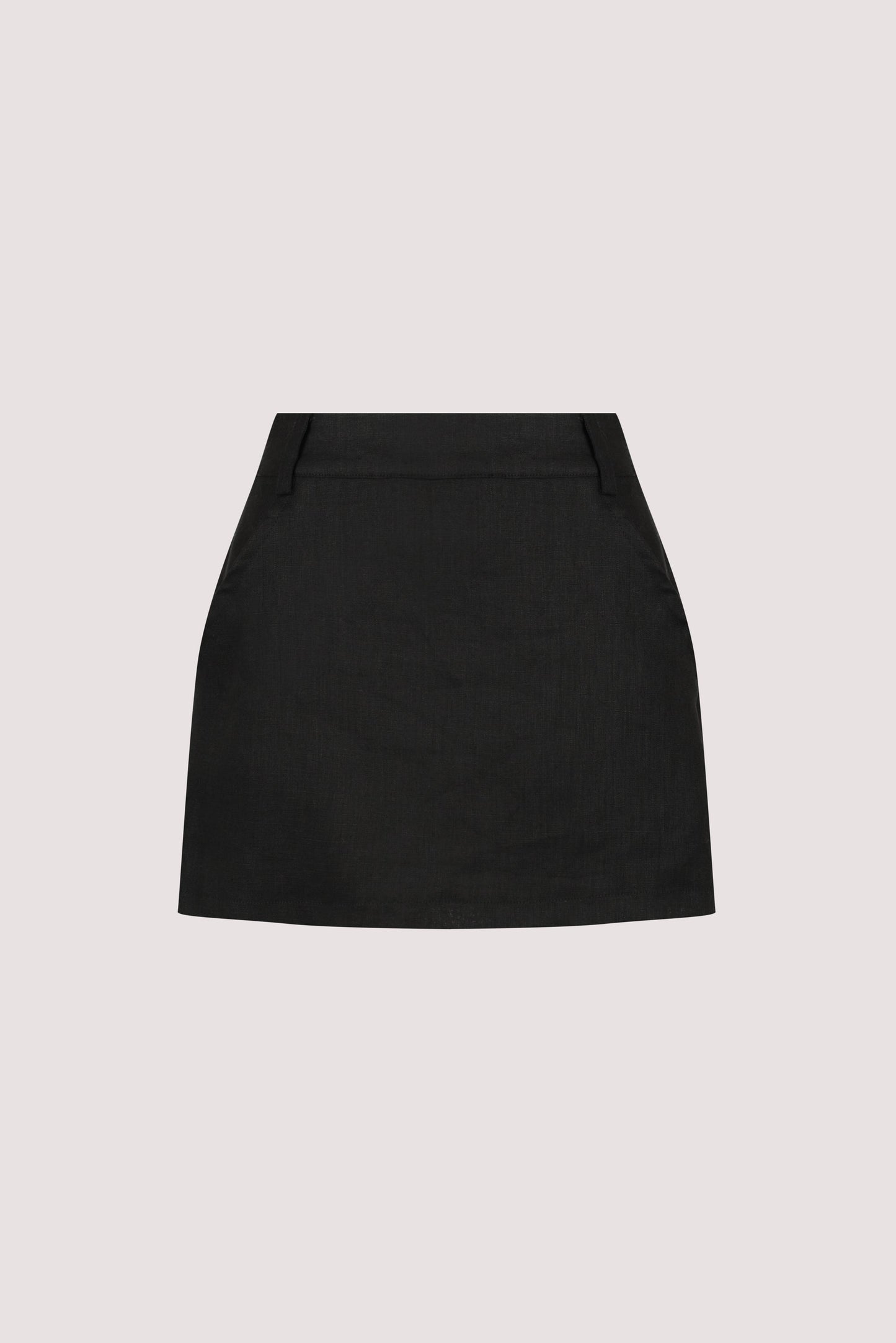 EVIE BLACK LINEN SKORT