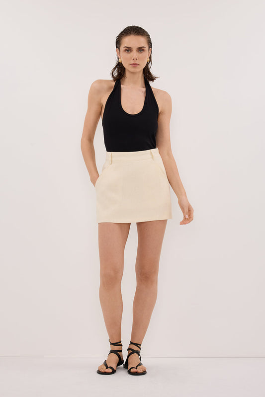 EVIE STRAW LINEN SKORT