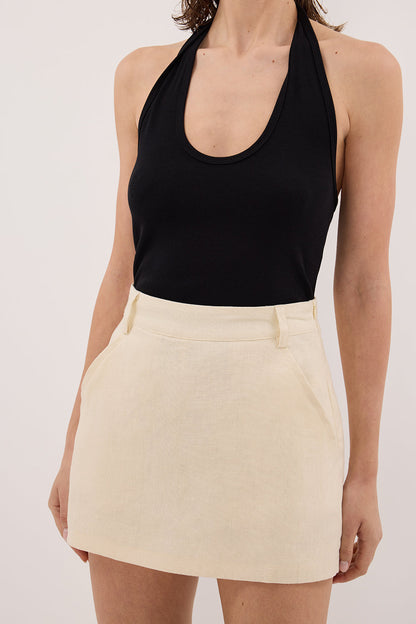 EVIE STRAW LINEN SKORT