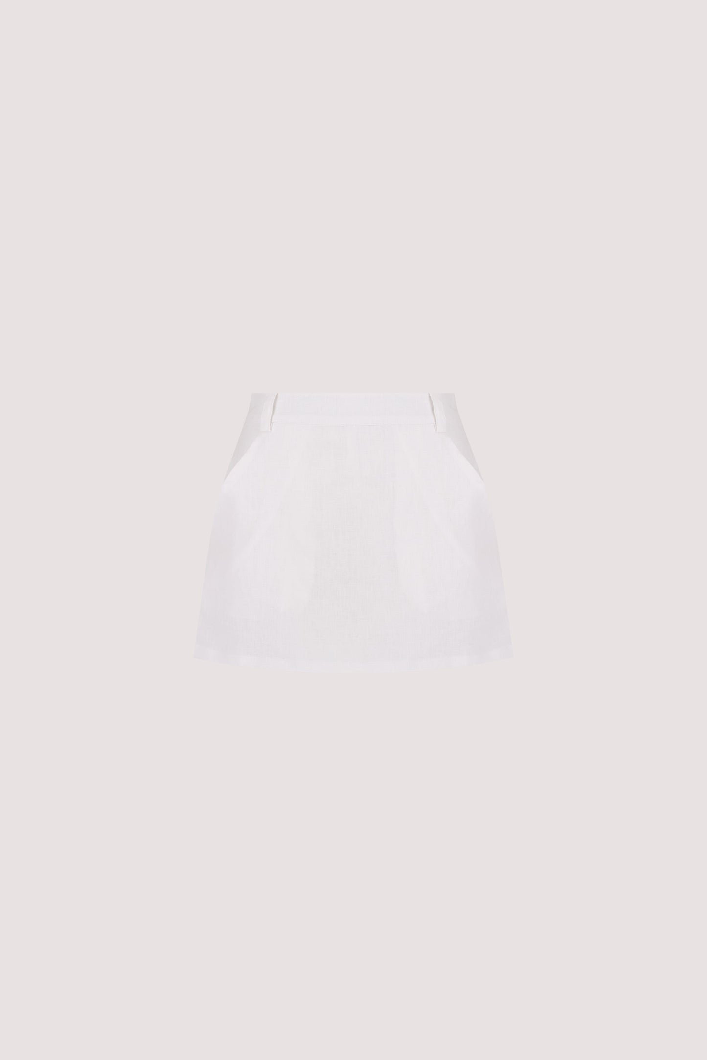 EVIE WHITE LINEN SKORT