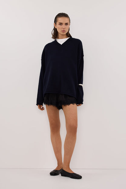 ANDREA BLACK CUPRO LACE SHORT