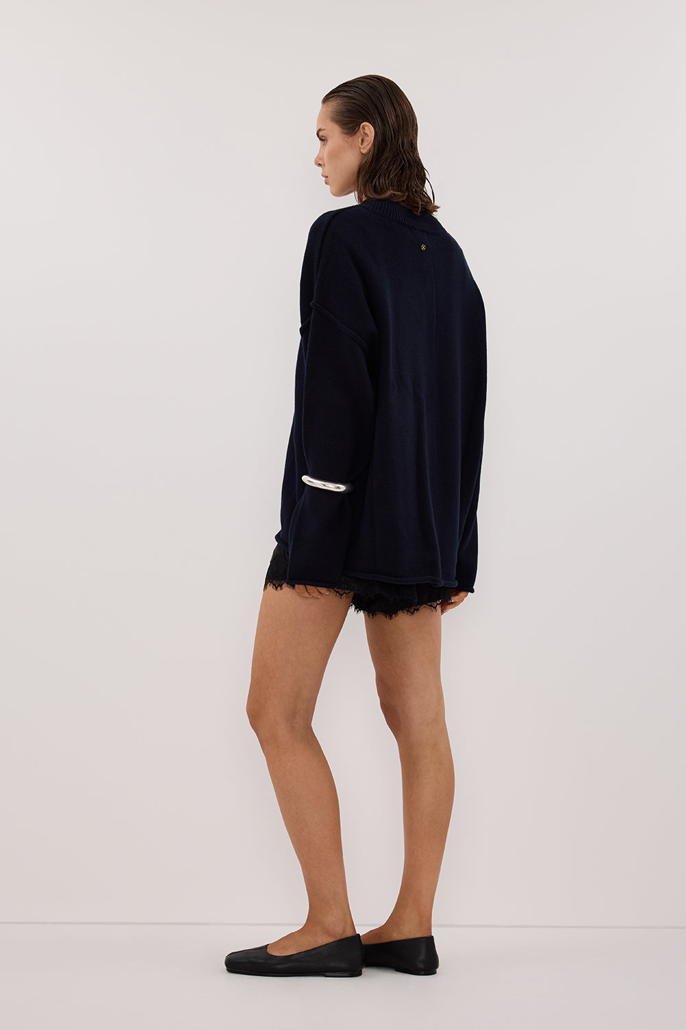 ANDREA BLACK CUPRO LACE SHORT