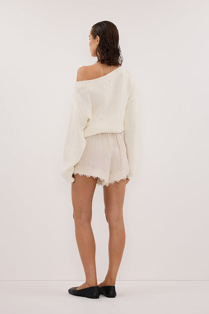 ANDREA SANDSTONE CUPRO LACE SHORT