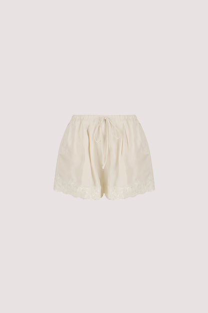 ANDREA SANDSTONE CUPRO LACE SHORT