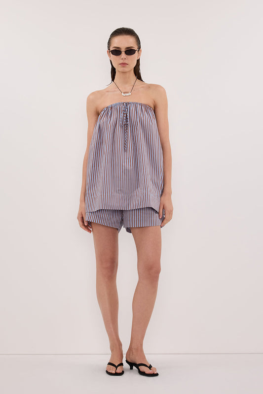 HARRI STRIPE COTTON BLEND SHORTS