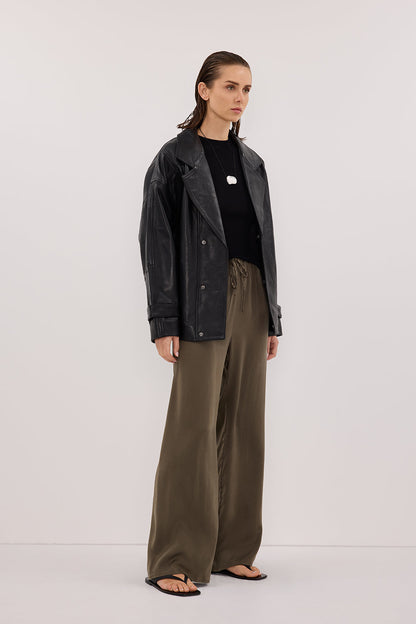 PERCY OLIVE SILK PANT