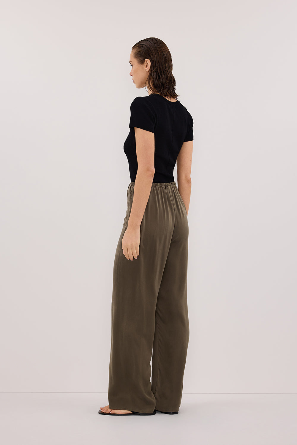 PERCY OLIVE SILK PANT