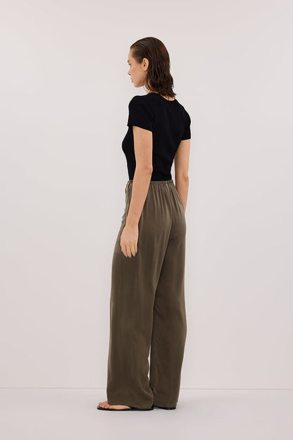 PERCY OLIVE SILK PANT