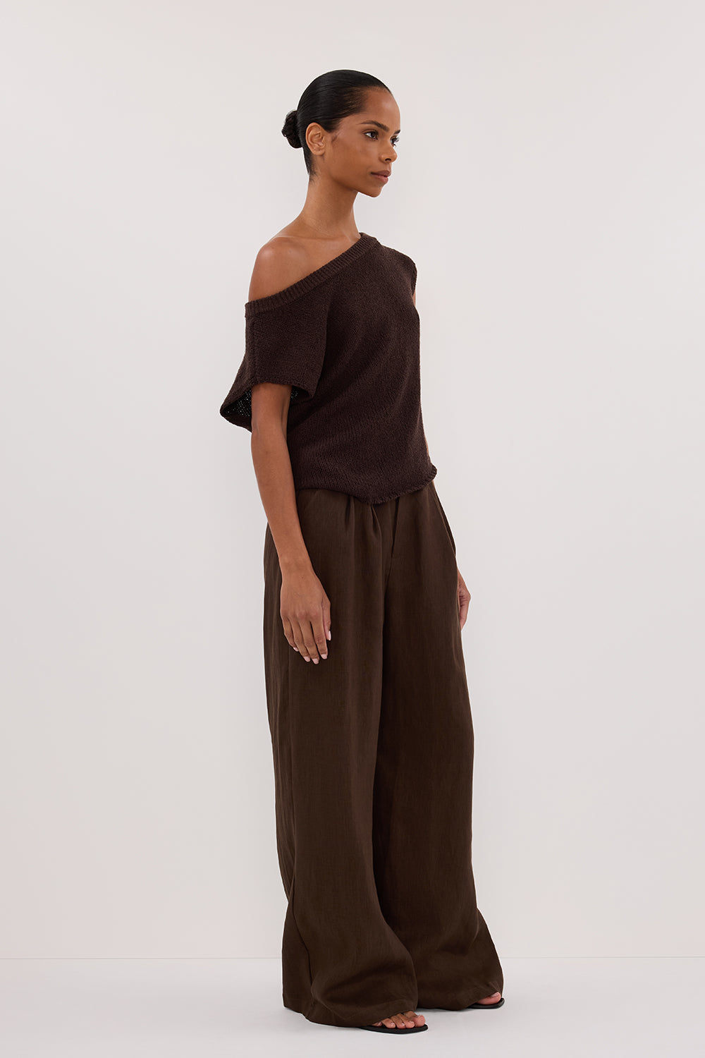 HOLDEN BITTER CHOC LINEN PANT