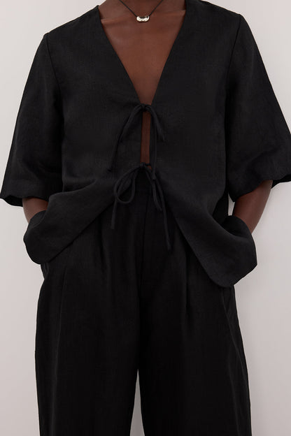 HOLDEN BLACK LINEN PANT