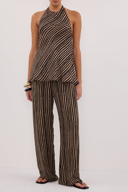 CHARLI TAN STRIPE PANT