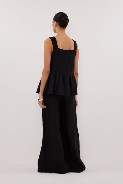 CODY BLACK WIDE LINEN PANT