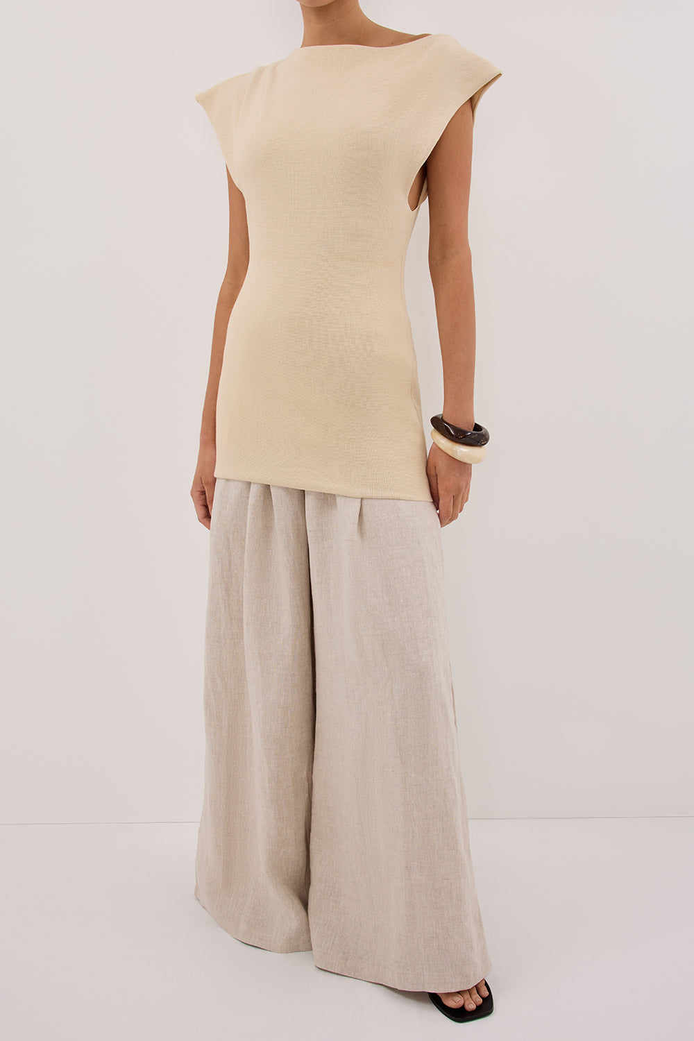 CODY NATURAL WIDE LINEN PANT