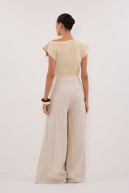 CODY NATURAL WIDE LINEN PANT
