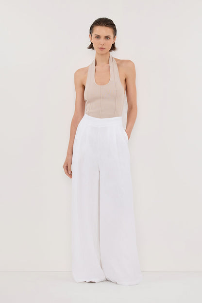 CODY WHITE WIDE LINEN PANT