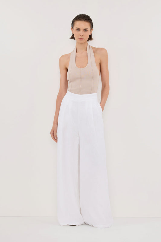 CODY WHITE WIDE LINEN PANT