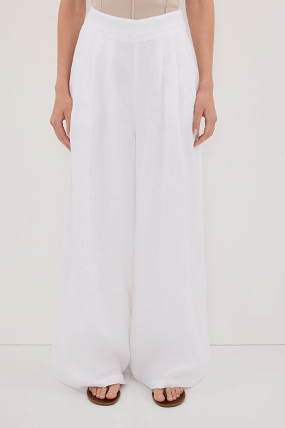 CODY WHITE WIDE LINEN PANT