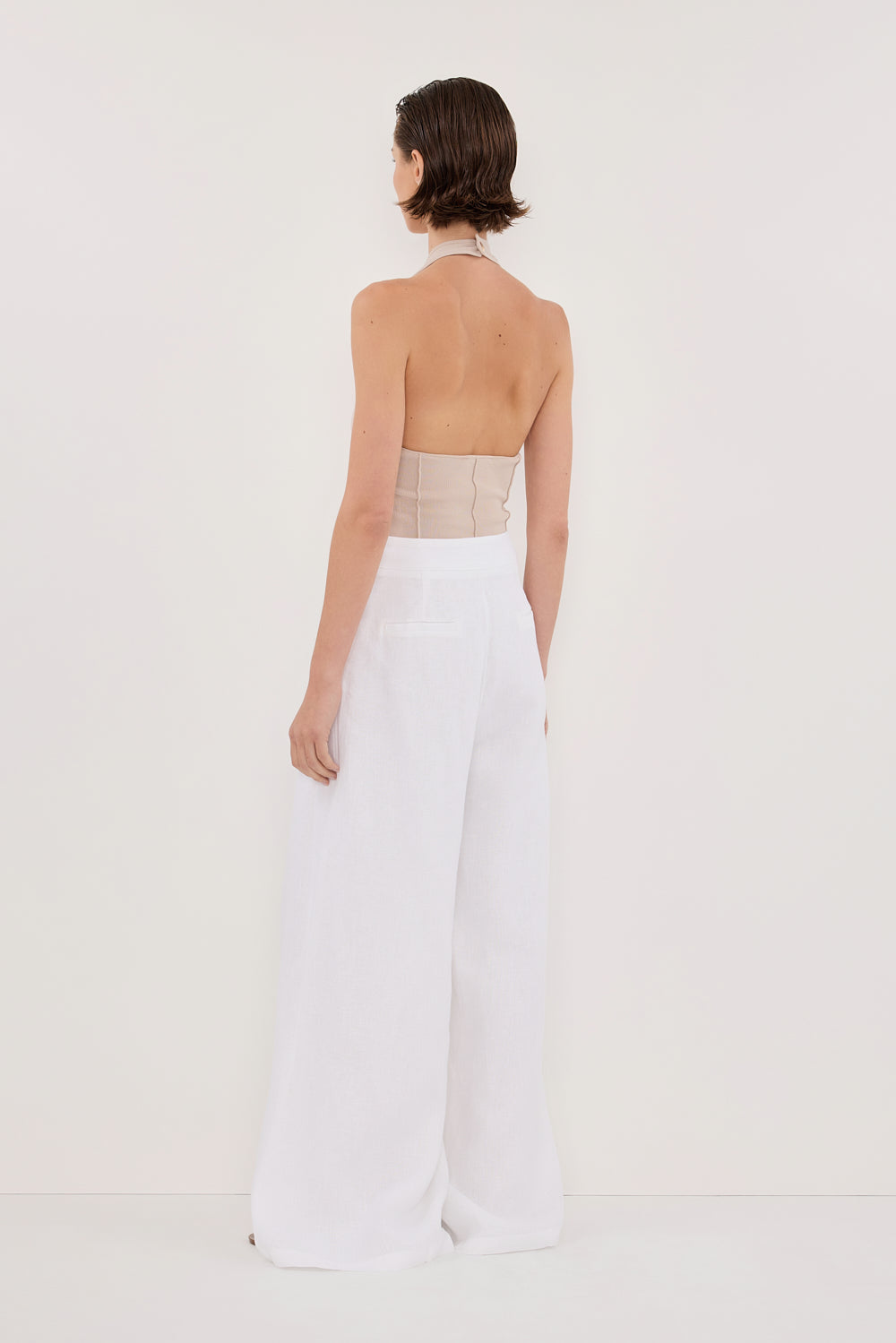 CODY WHITE WIDE LINEN PANT