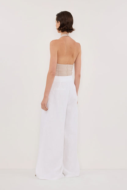 CODY WHITE WIDE LINEN PANT